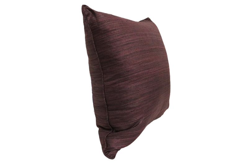 Raw Silk Throw Pillow 18" Dark Brown