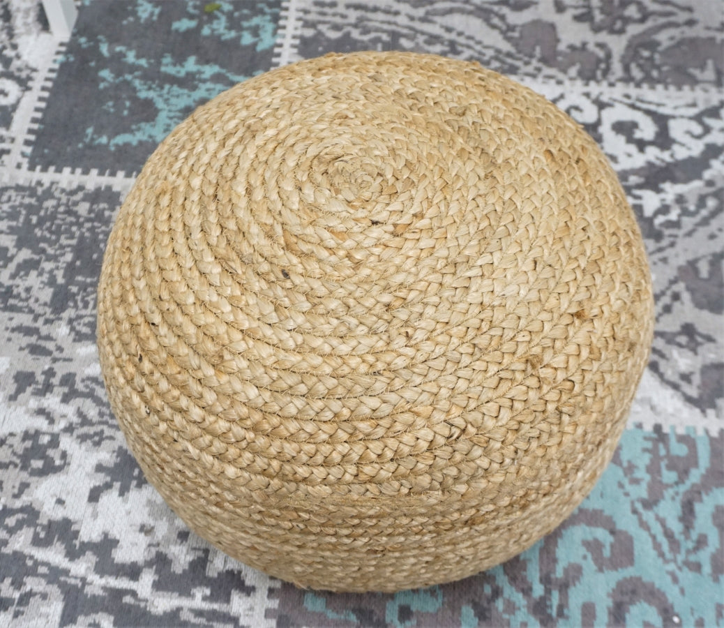 Jute Round Pouf