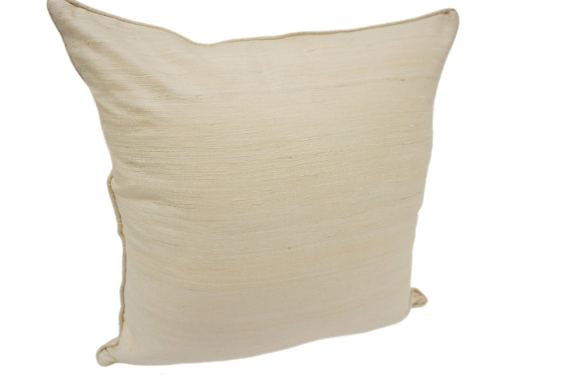 Raw Silk Throw Pillow 18" Beige