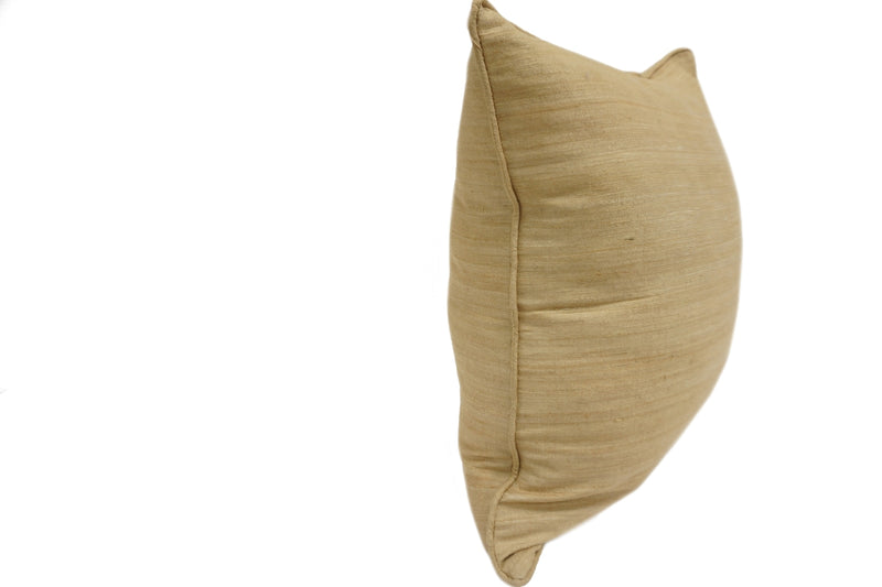 Raw Silk Throw Pillow 18" Light Tan