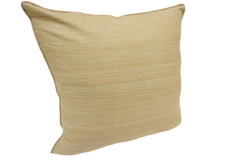 Raw Silk Throw Pillow 18" Light Tan