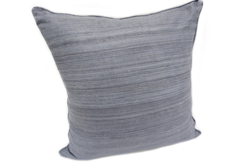 Raw Silk Throw Pillow 18" Gray