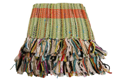 Handcrafted Wool & Cotton Throw Blanket