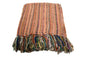 Handcrafted Wool & Cotton Throw Blanket Sunburst Peach