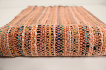 Handcrafted Wool & Cotton Throw Blanket Sunburst Peach
