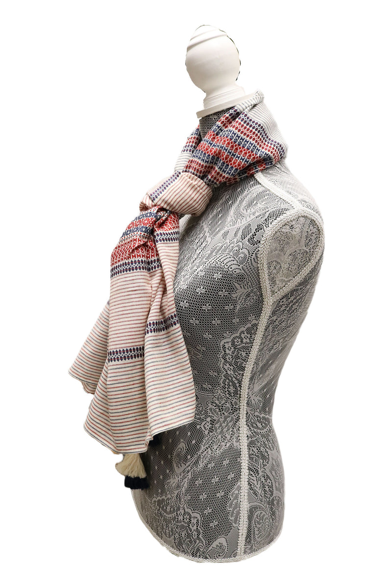 Home&Manor 100% Cotton and Polyester Scarf, Wrap, Throw, Shawl