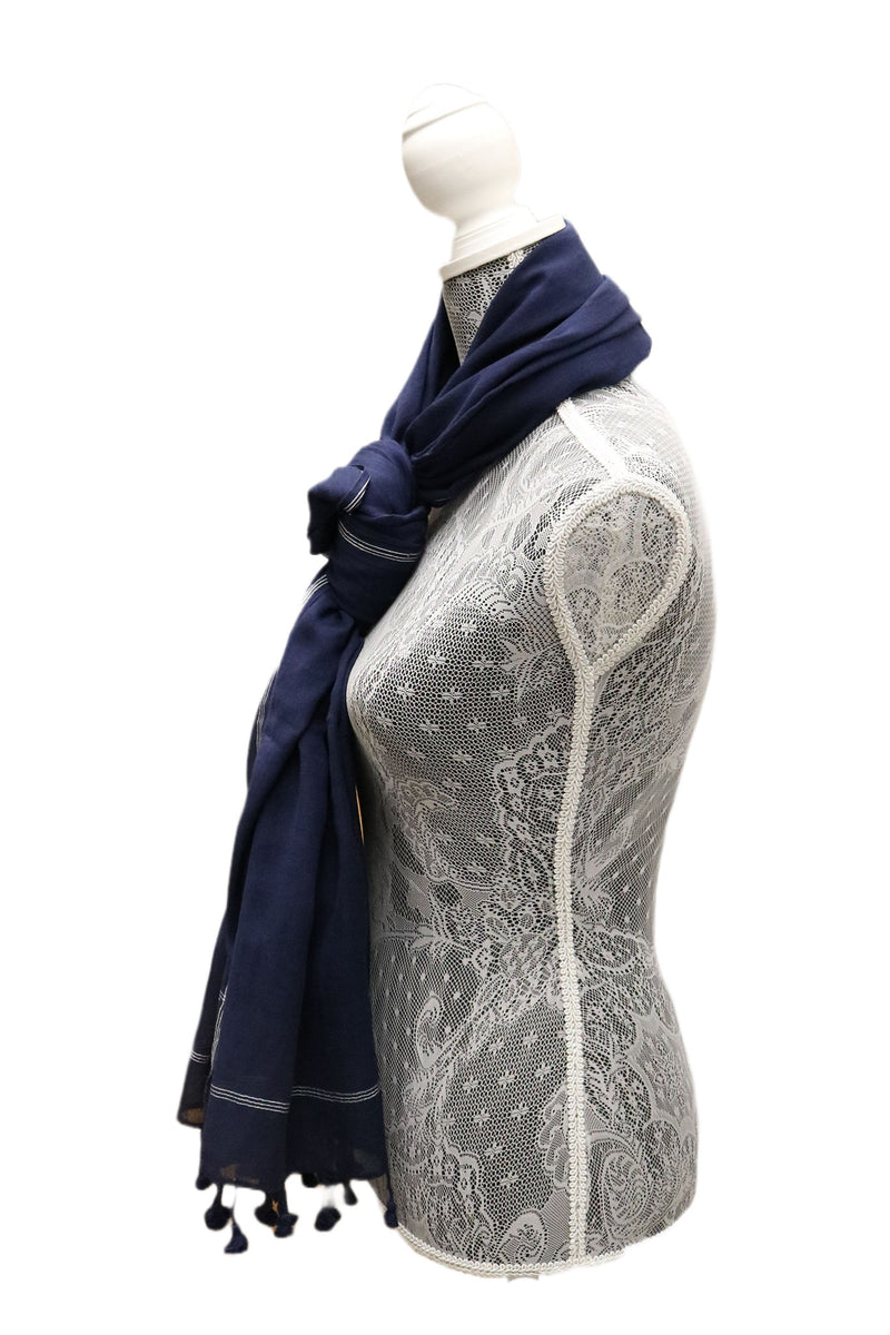 Home&Manor 100% Cotton and Polyester Scarf, Wrap, Throw, Shawl