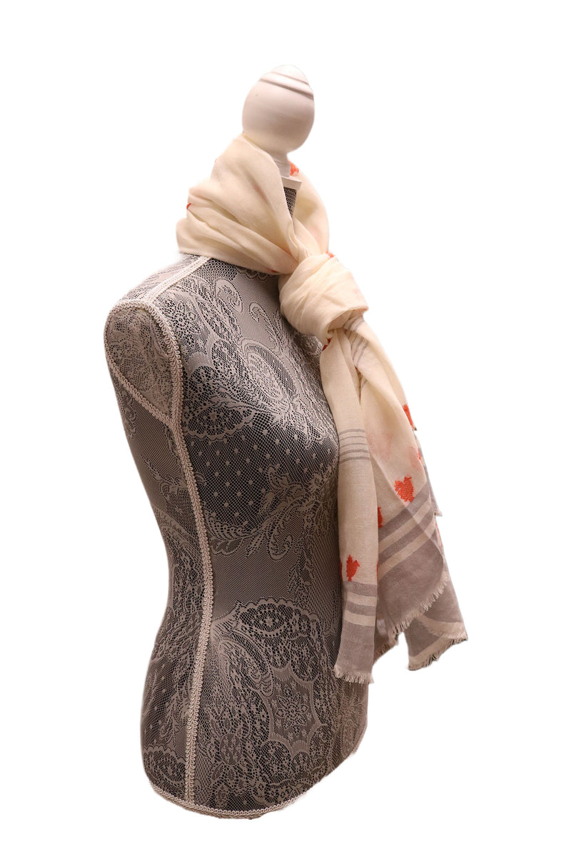 Home&Manor 100% Cotton and Polyester Scarf, Wrap, Throw, Shawl