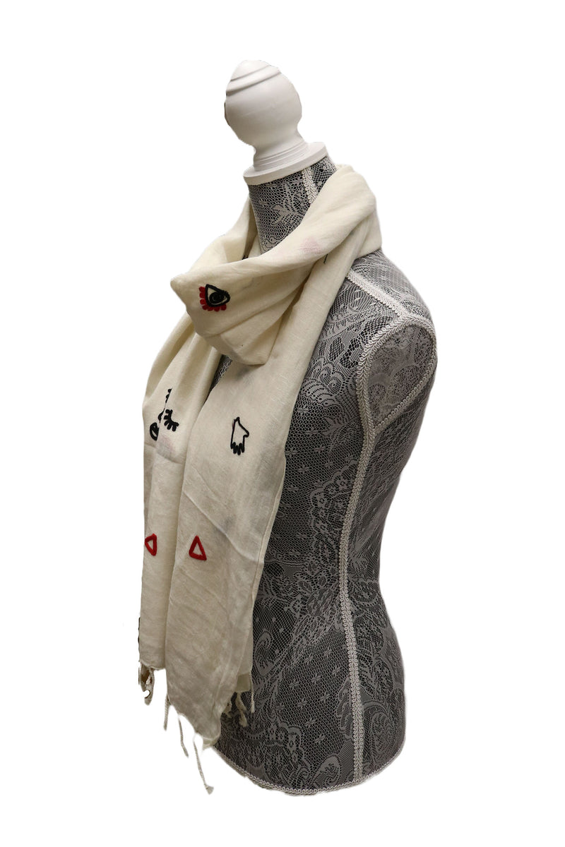 Home&Manor 100% Cotton and Polyester Scarf, Wrap, Throw, Shawl