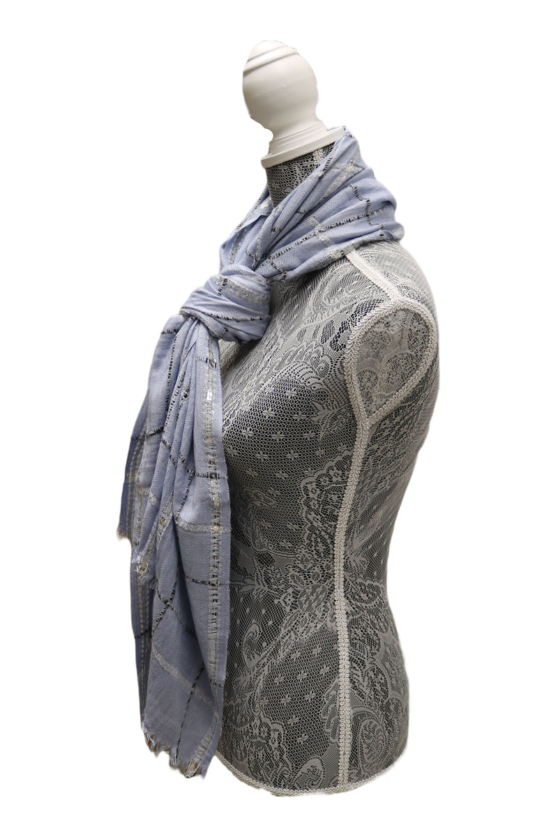 Home&Manor 100% Cotton and Polyester Scarf, Wrap, Throw, Shawl