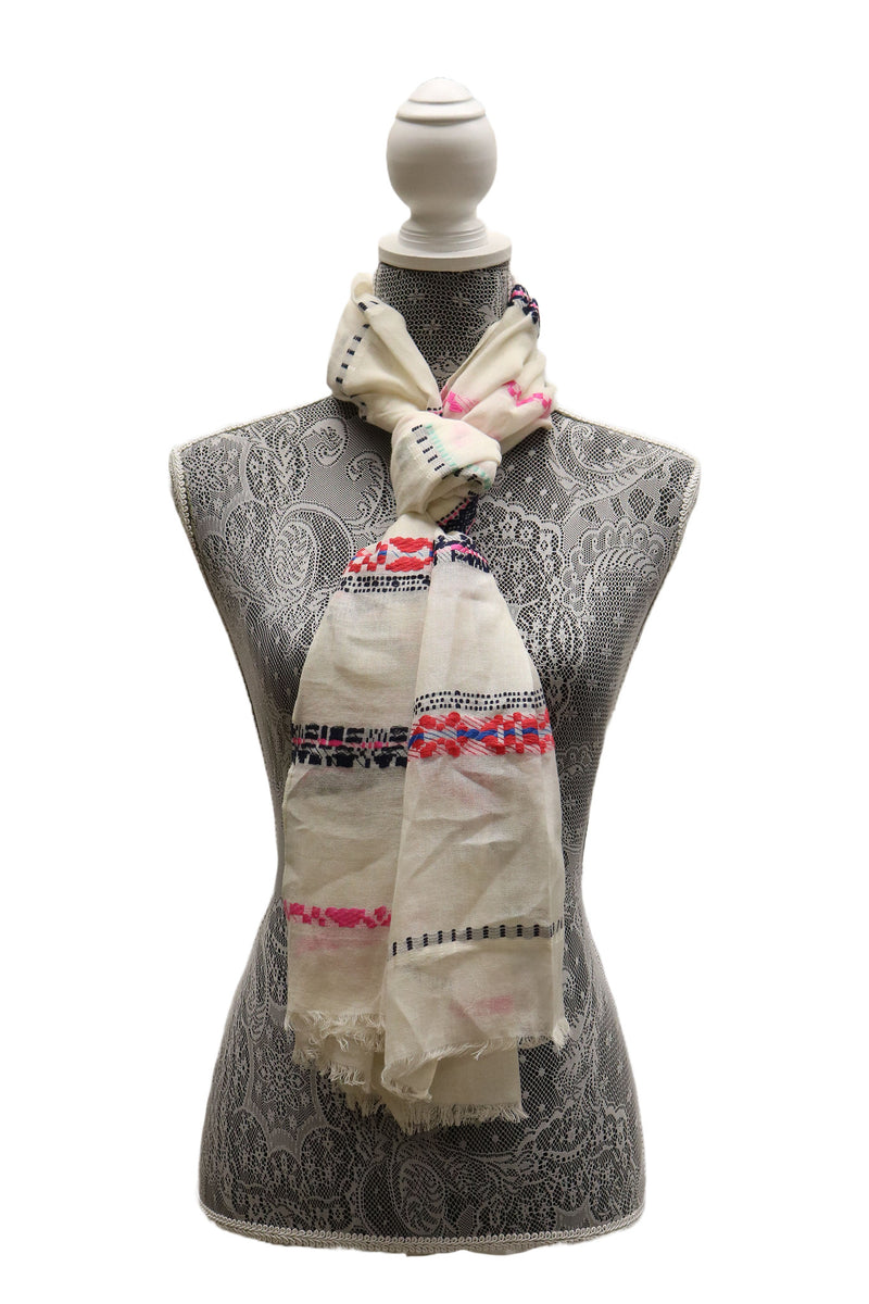 Home&Manor 100% Cotton and Polyester Scarf, Wrap, Throw, Shawl