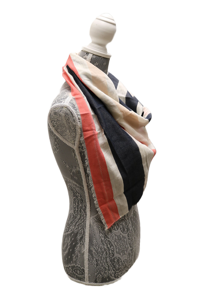 Home&Manor 100% Cotton and Polyester Scarf, Wrap, Throw, Shawl