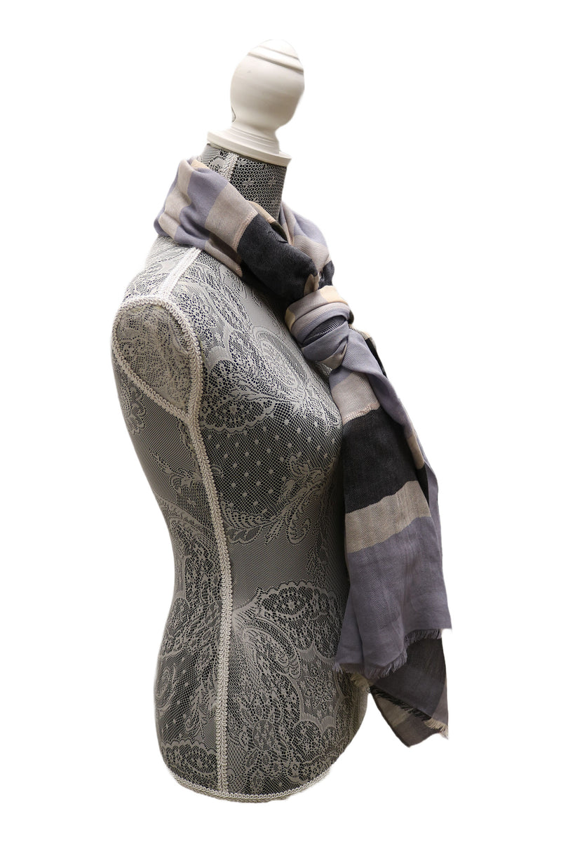 Home&Manor 100% Cotton and Polyester Scarf, Wrap, Throw, Shawl