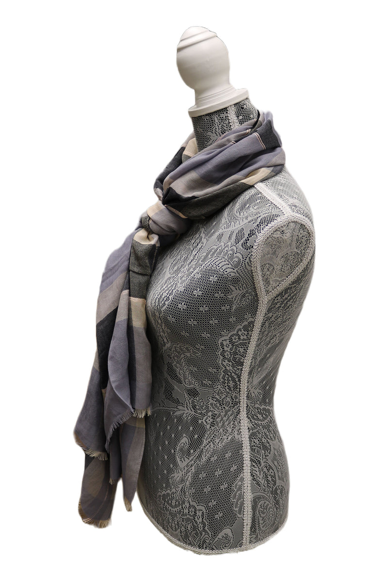 Home&Manor 100% Cotton and Polyester Scarf, Wrap, Throw, Shawl