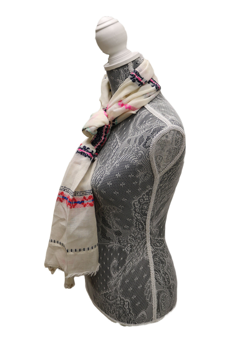 Home&Manor 100% Cotton and Polyester Scarf, Wrap, Throw, Shawl