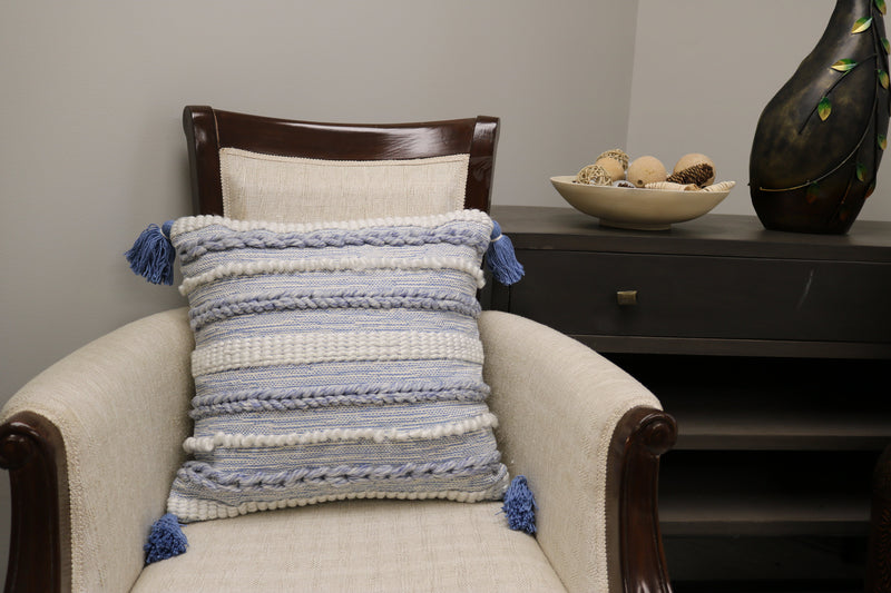 Auxerre Wool & Cotton Designer Throw Pillow