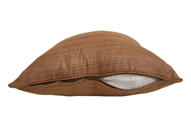 Raw Silk Throw Pillow 18" Light Tan