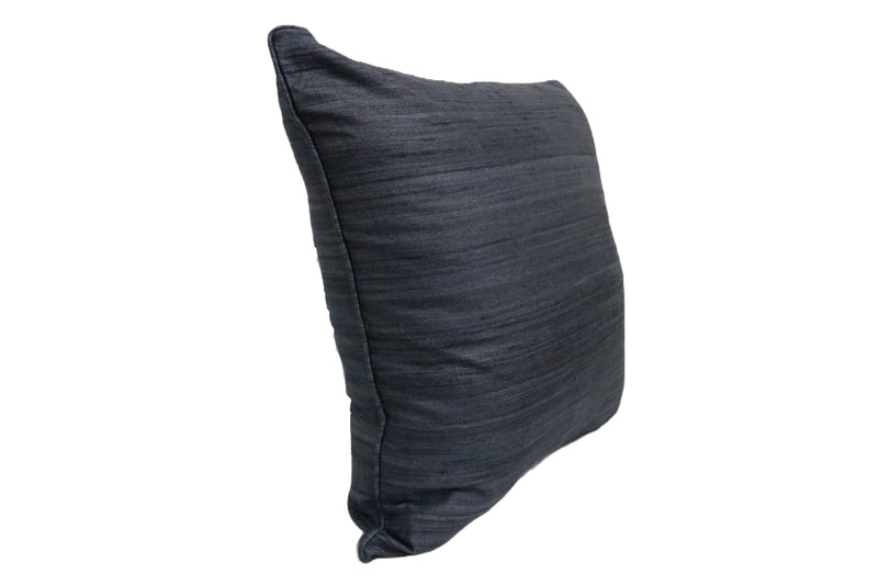 Raw Silk Throw Pillow 18" Dark Blue