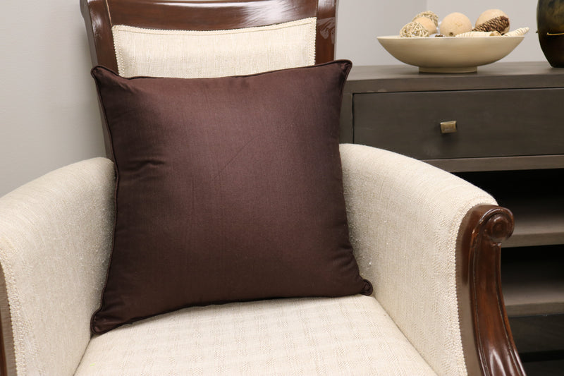 Premium Silk Pillow 18" Brown