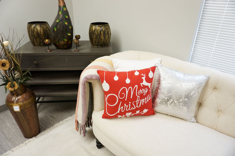 Embroidered Christmas Designer Pillow