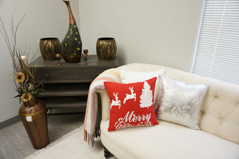Embroidered Christmas Designer Pillow