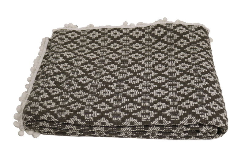 Handcrafted Wool & Cotton Throw Blanket