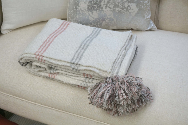 Handcrafted 100% Wool Throw Blanket