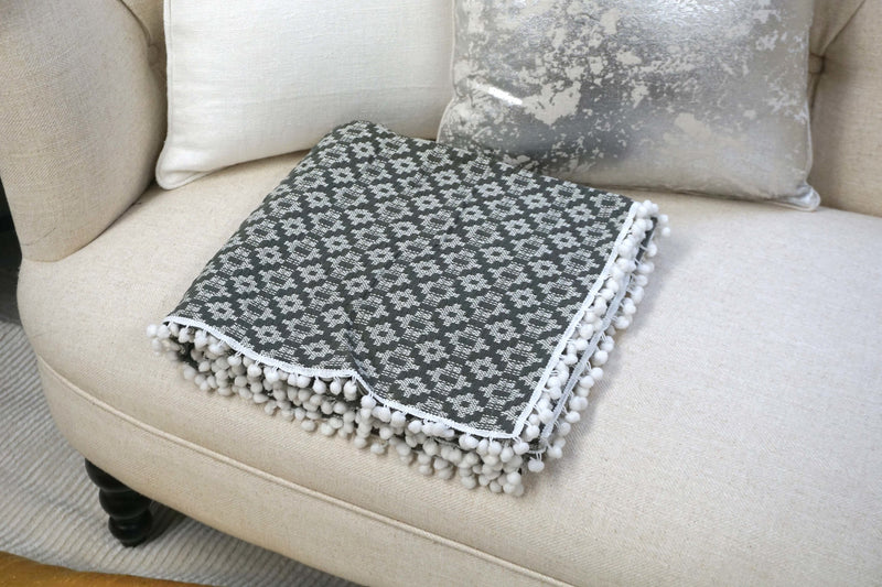 Handcrafted Wool & Cotton Throw Blanket