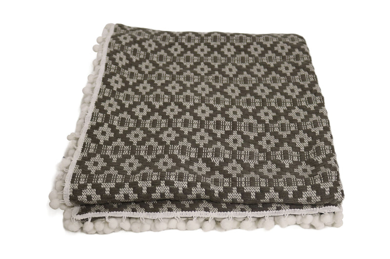 Handcrafted Wool & Cotton Throw Blanket