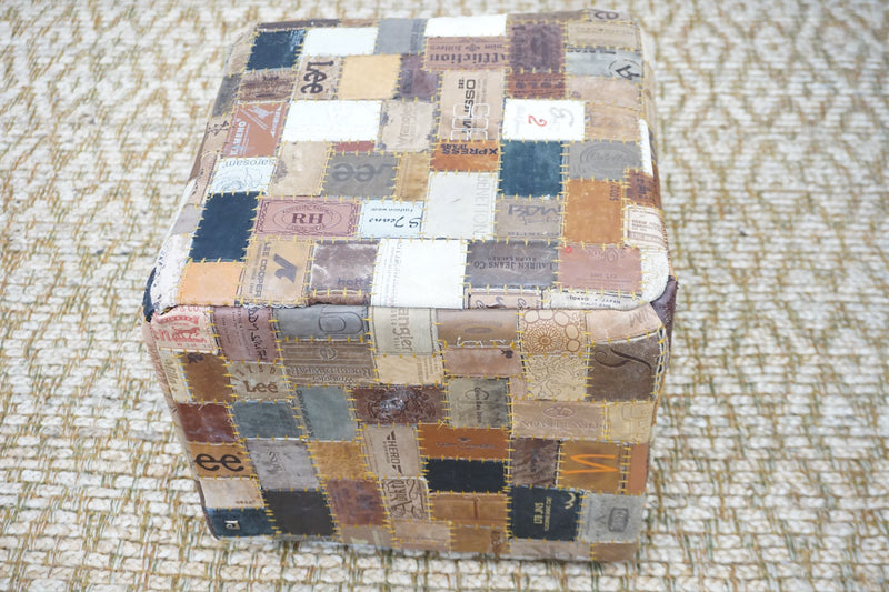 Daniella Leather Pouf