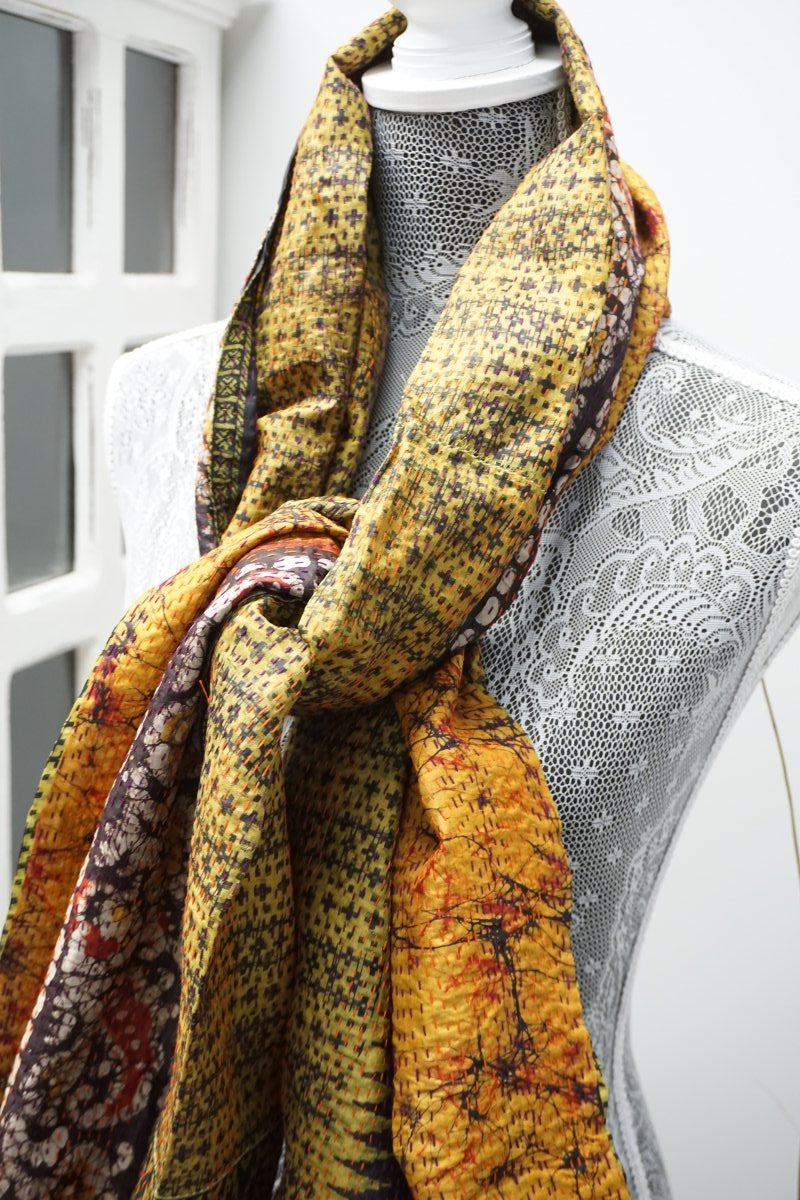 Vintage Kantha Silk Scarves