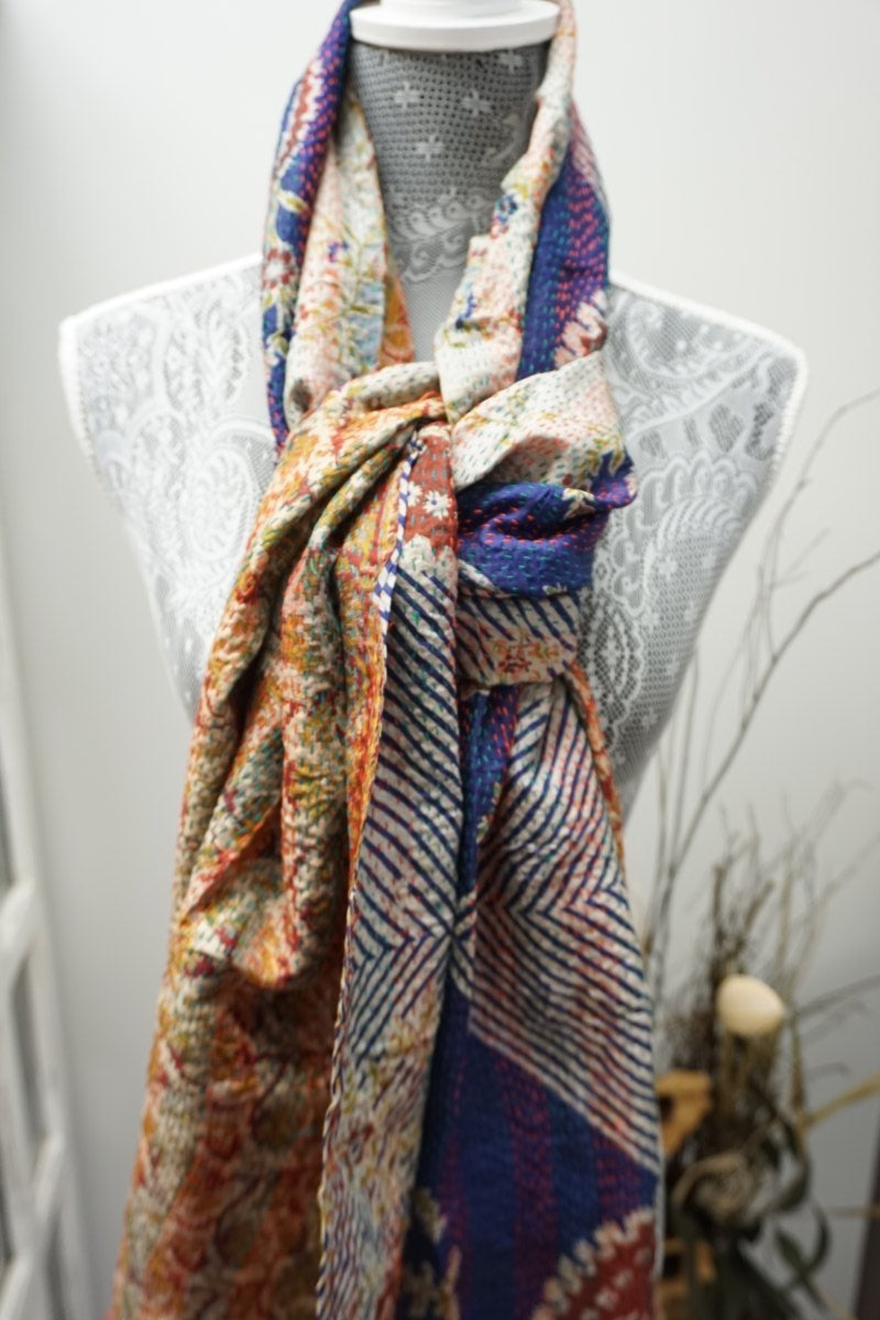 Vintage Kantha Silk Scarves