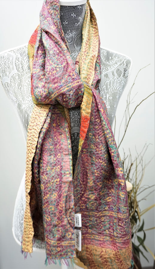 Vintage Kantha Silk Scarves