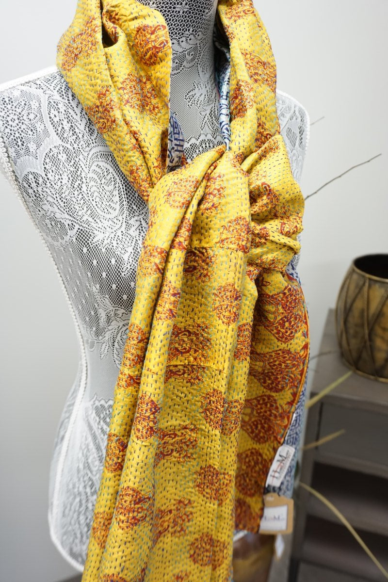 Vintage Kantha Silk Scarves