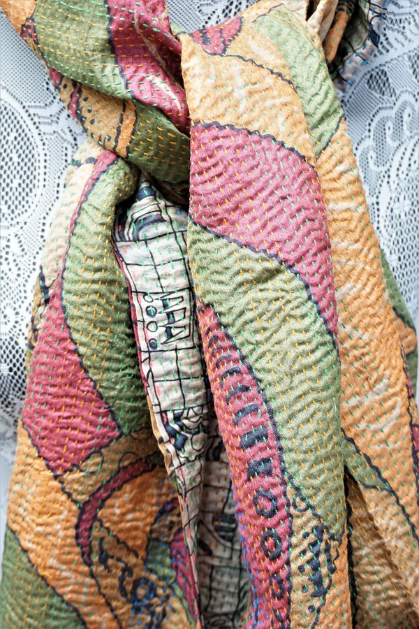 Vintage Kantha Silk Scarves