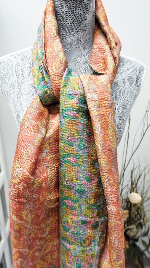 Vintage Kantha Silk Scarves