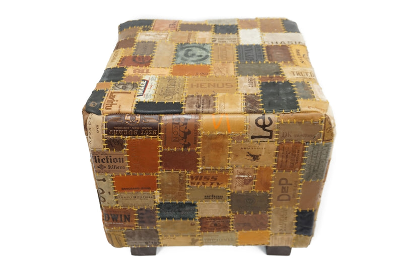 Daniella Leather Pouf
