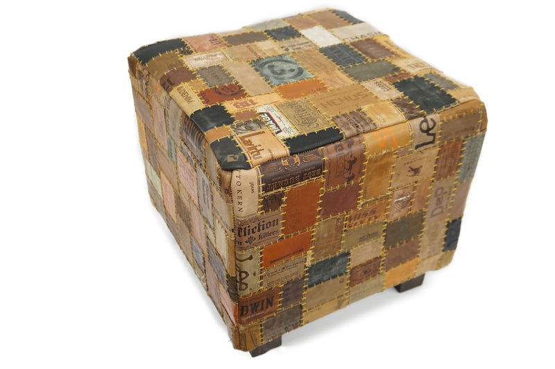 Daniella Leather Pouf