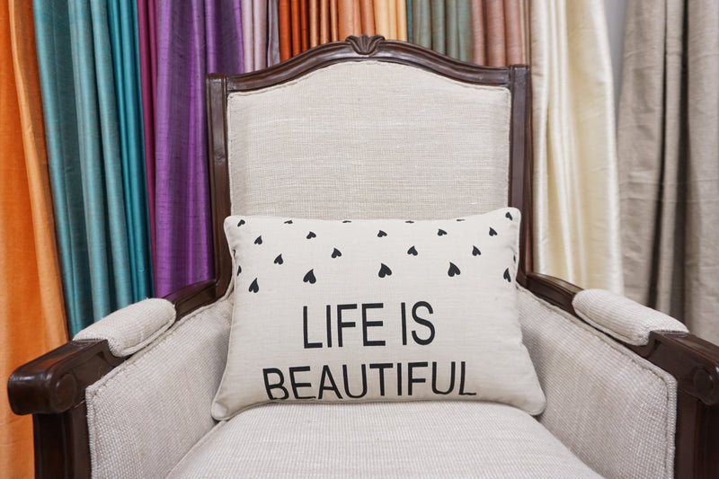 'Life Is Beautiful' Quote Pillow