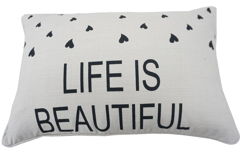 'Life Is Beautiful' Quote Pillow