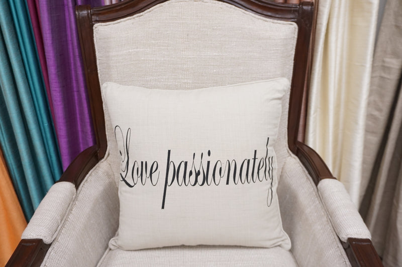 'Love Passionately' Quote Pillow