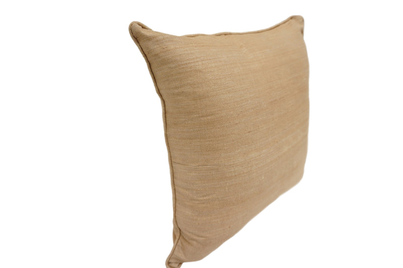 Raw Silk Throw Pillow 18" Tan