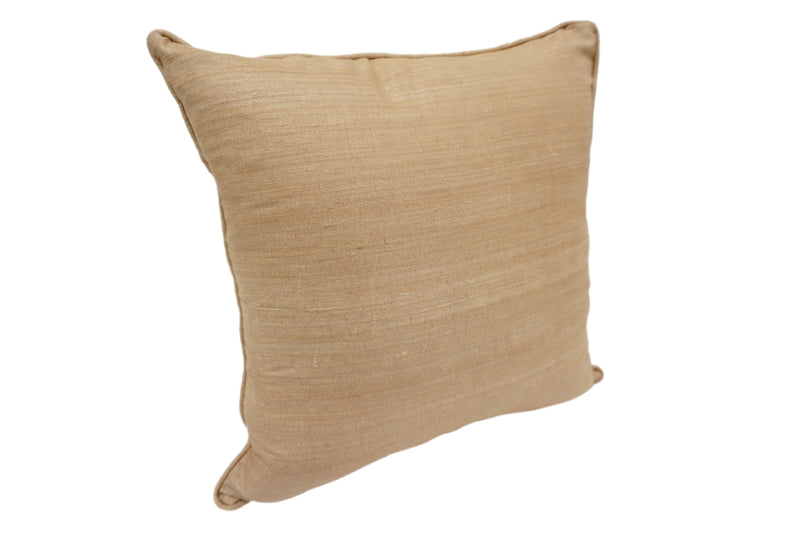 Raw Silk Throw Pillow 18" Tan