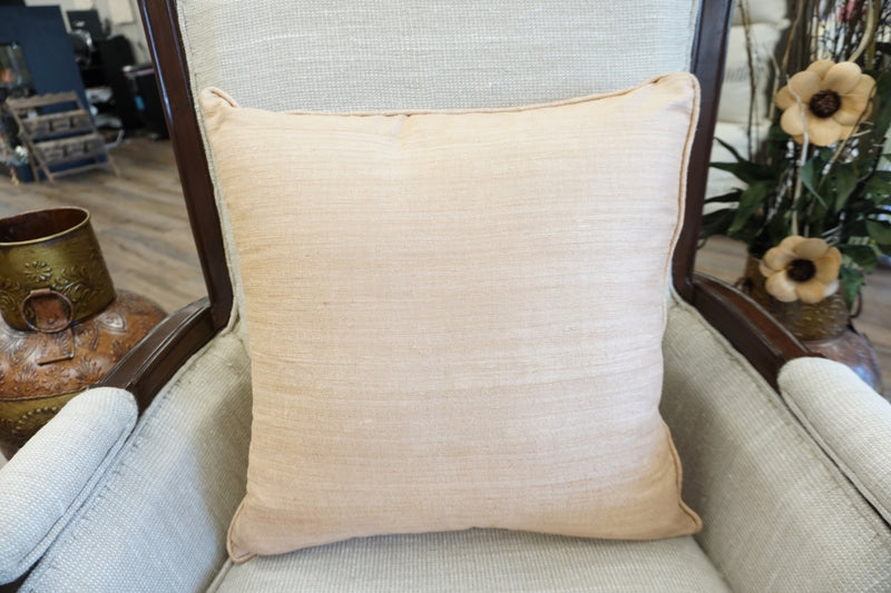 Raw Silk Throw Pillow 18" Tan