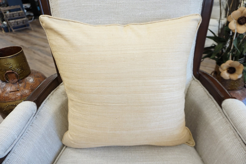 Raw Silk Throw Pillow 18" Light Tan