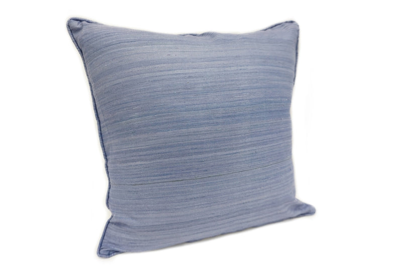 Raw Silk Throw Pillow 18" Light Blue