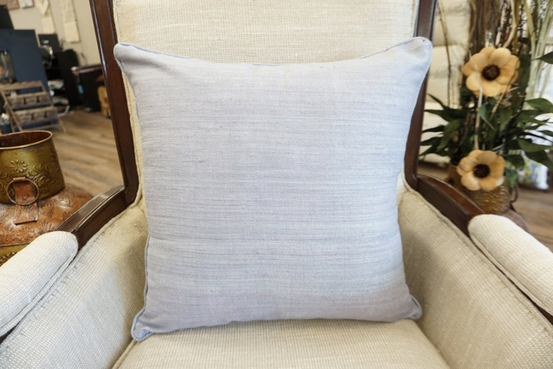 Raw Silk Throw Pillow 18" Light Gray