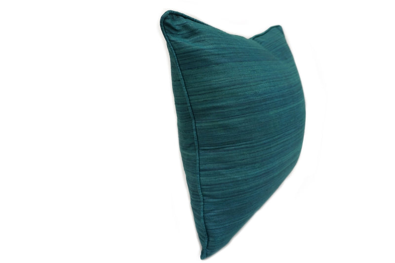 Raw Silk Throw Pillow 18" Teal