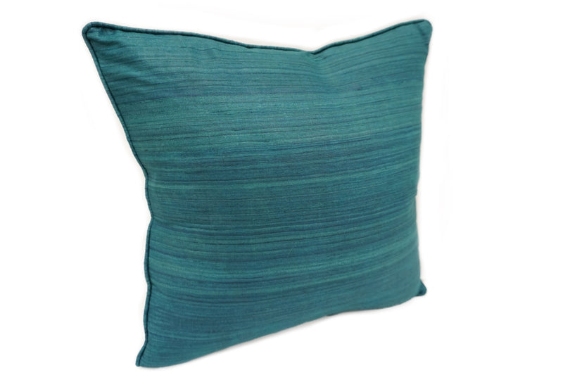 Raw Silk Throw Pillow 18" Teal