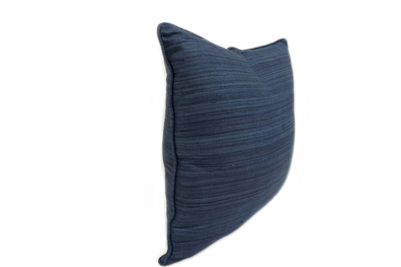 Raw Silk Throw Pillow 18" Blue